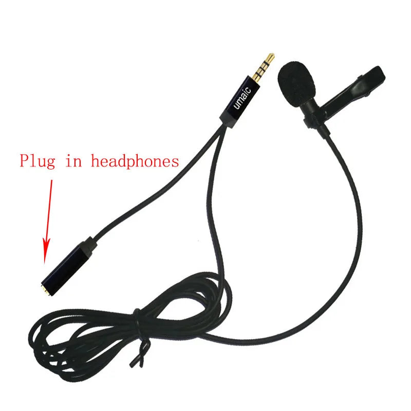 Mini Portable Microphone Condenser Clip-on Lapel Lavalier Mic usb c Wired Mikrofo/Microfon for Phone Laptop With headphone jack