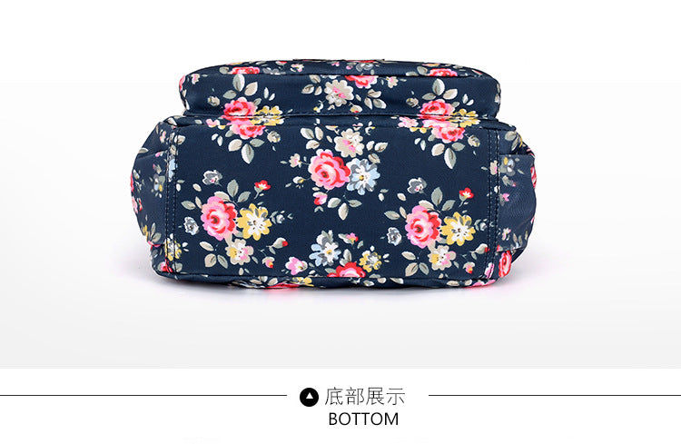 Multi-Pocket Women's Crossbody Bag Designer Floral Pattern Zipper Handbags Waterproof Nylon Casual Shoulder Bag Messenger Bag