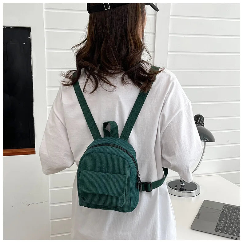 Retro Backpack Women's Backpack Fashion Small Bag Student Chest Bag Large Capacity Handbag Mom's Bag Fabric Shoulder Bag