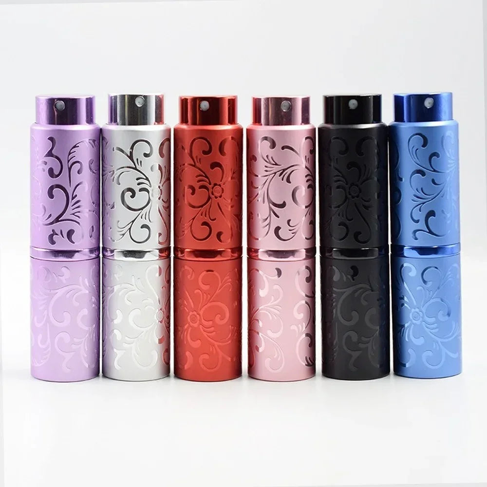 10ml Rattan Pattern Refillable Perfume Atomizer – Portable Aluminum Spray Bottle for Travel