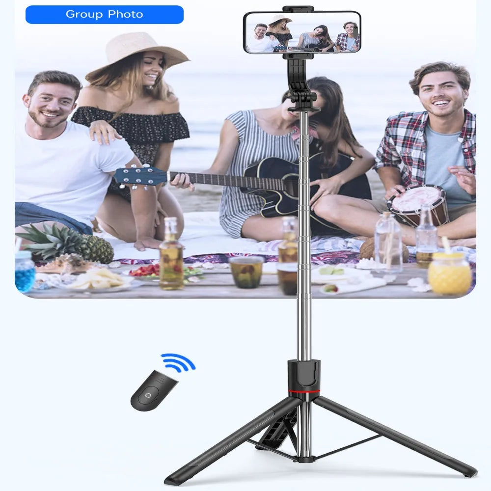Smart Gimbal Stabilizer Tripod – 360° Rotation, Auto Tracking & LED Light (iPhone & Android Compatible)