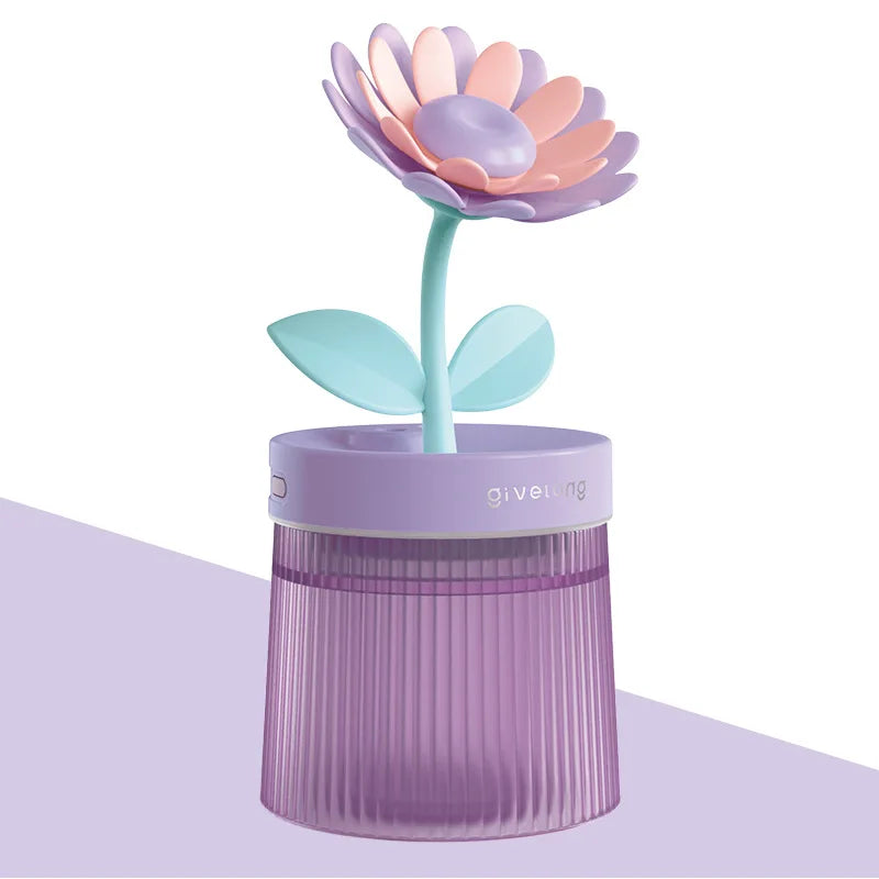 Humidifier Portable USB Ultrasonic Colorful Cup Aroma Diffuser Cool Mist Maker Flower Air Humidifier Purifier With Light