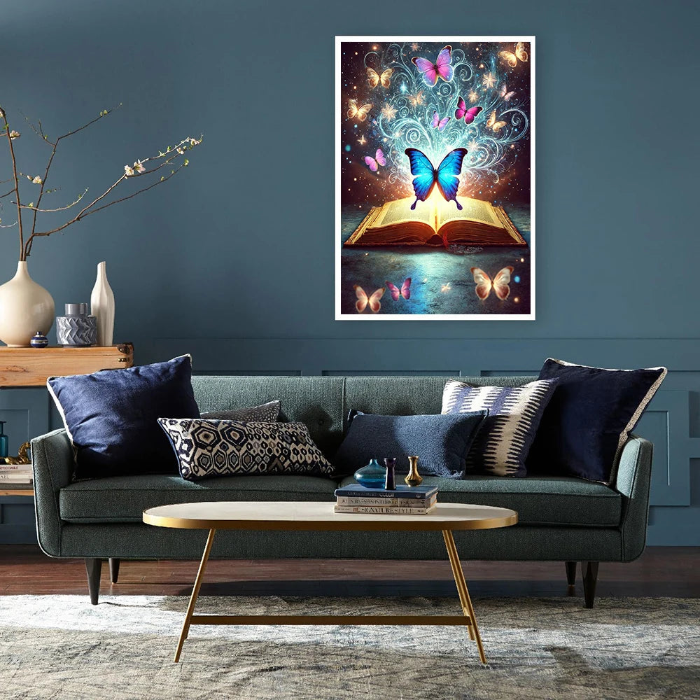 New Fairy Dust Full Drill Diamond Painting Book Butterfly Flower DIY Picture Of Rhinestone 5D Diamond Embroidery Decor