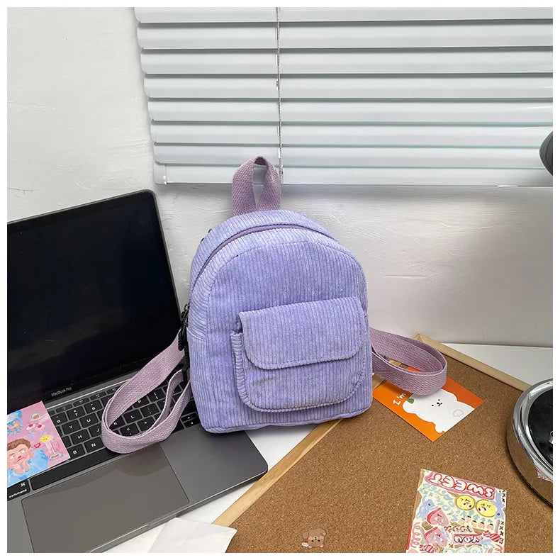 Retro Backpack Women's Backpack Fashion Small Bag Student Chest Bag Large Capacity Handbag Mom's Bag Fabric Shoulder Bag