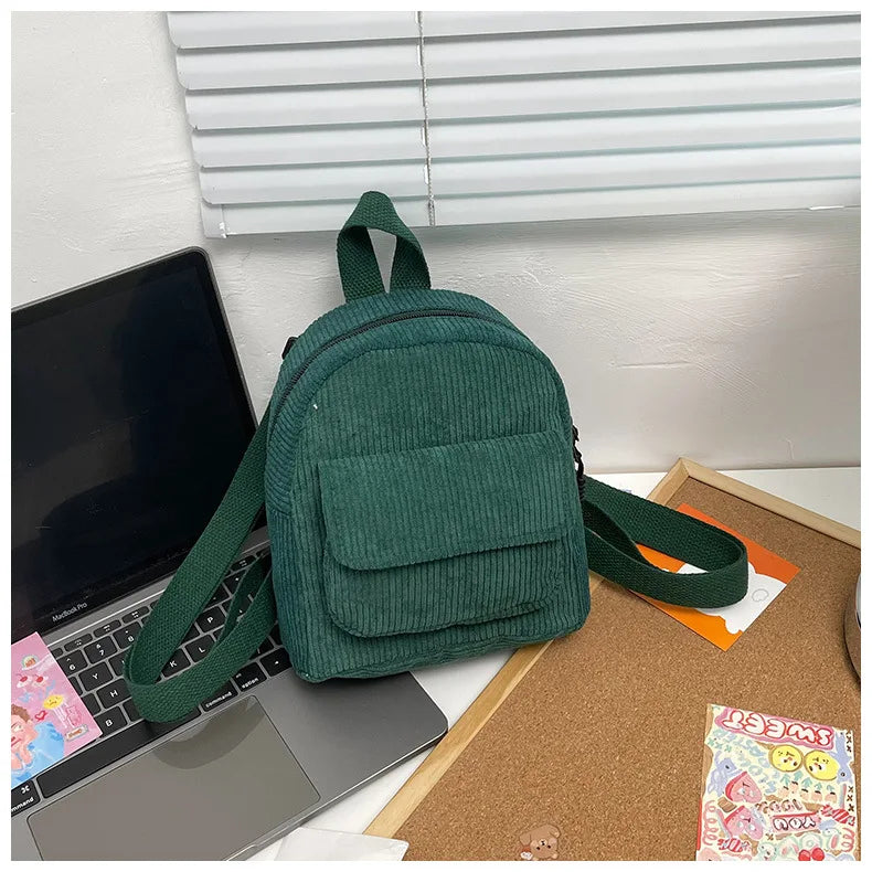 Retro Backpack Women's Backpack Fashion Small Bag Student Chest Bag Large Capacity Handbag Mom's Bag Fabric Shoulder Bag
