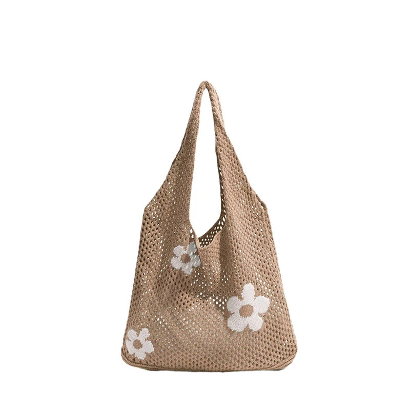 Woven Love Heart Knitted Shoulder Bag β Wool Tote for Women (Portable & Stylish | Daily Commuter & Student-Friendly)