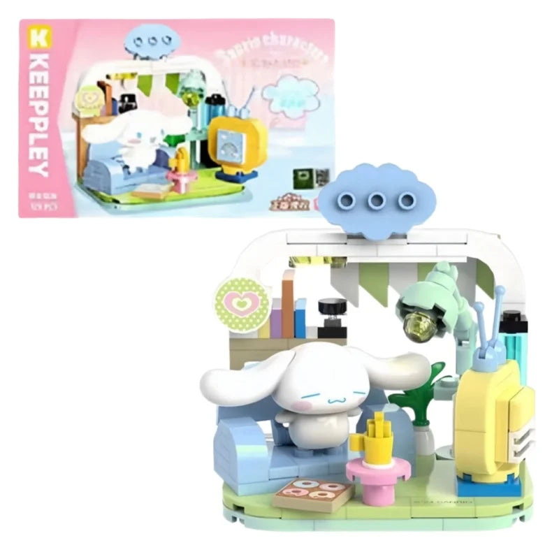 Sanrio DIY Assembly Model Building Block Toys Hello Kitty Kuromi My Melody Cinnamoroll Pochacco Cute Cartoon Doll Ornaments Toys