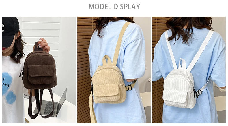 Retro Backpack Women's Backpack Fashion Small Bag Student Chest Bag Large Capacity Handbag Mom's Bag Fabric Shoulder Bag