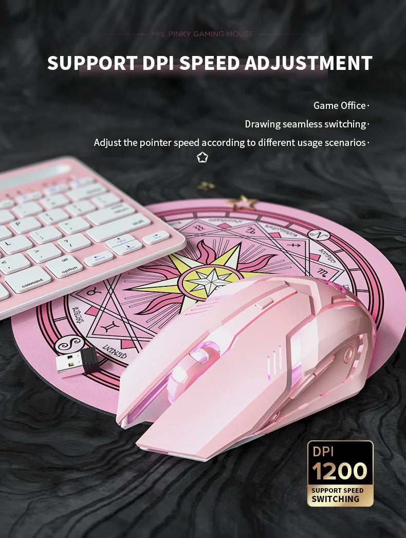 USB Wireless Gaming Mouse RGB Gamer Mouse 6 Buttons Mice Optical Office Computer Mouse For Desktop Laptop Ergonomic Mouse