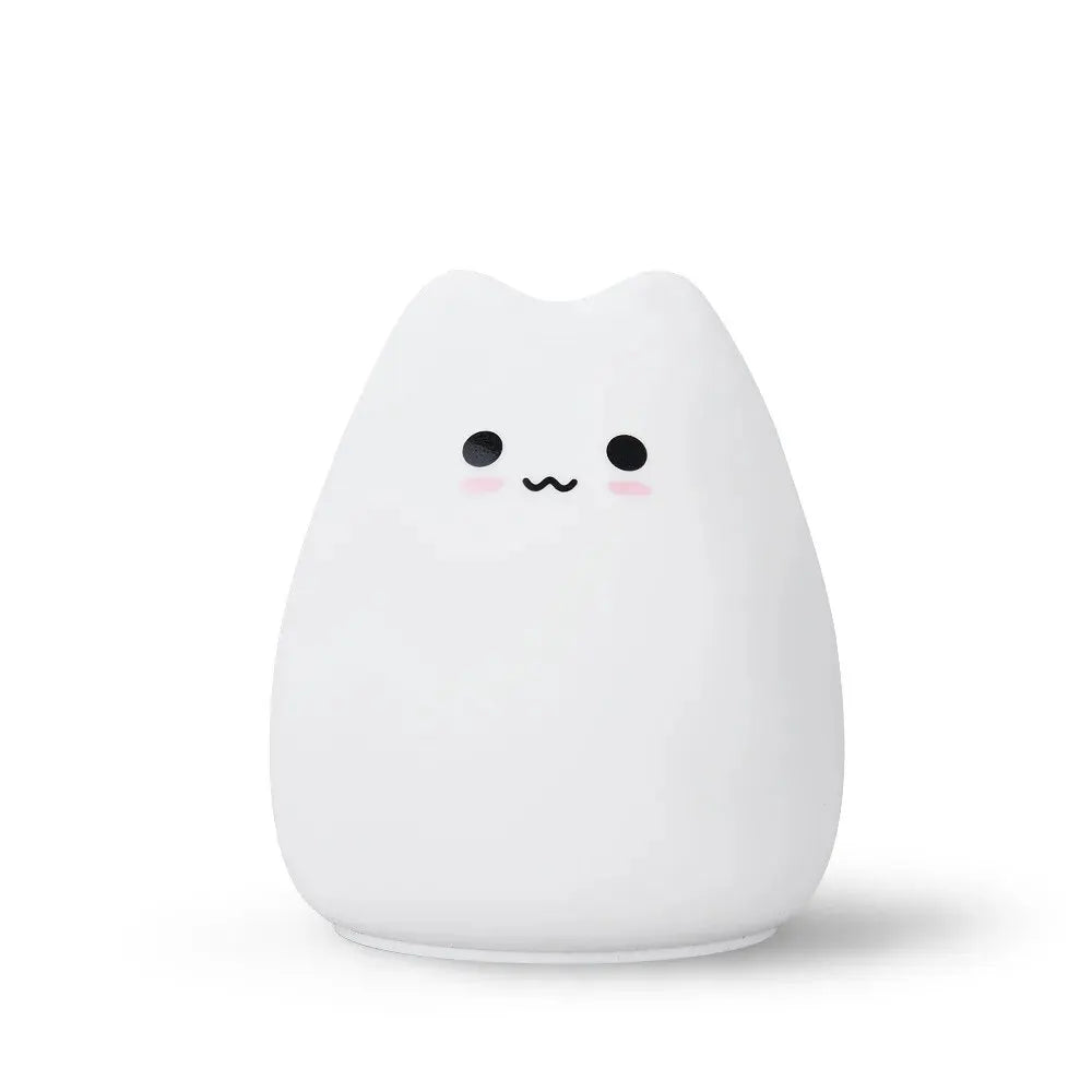 Touch Night Light Colorful Cat Silicone Animal Light Led Lights Cartoon Silicone Lamp Bedroom Decoration Lights Bedside Lighting