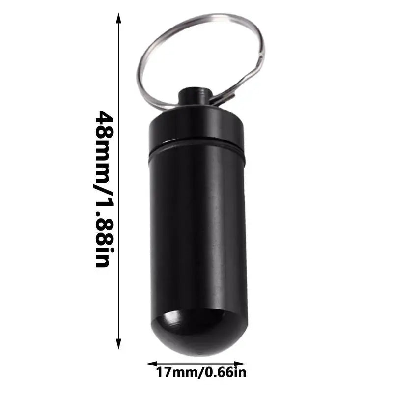 Mini Portable Metal Keychain Case – Pocket Pill Box, Earplug Holder, and Outdoor Geocaching Container