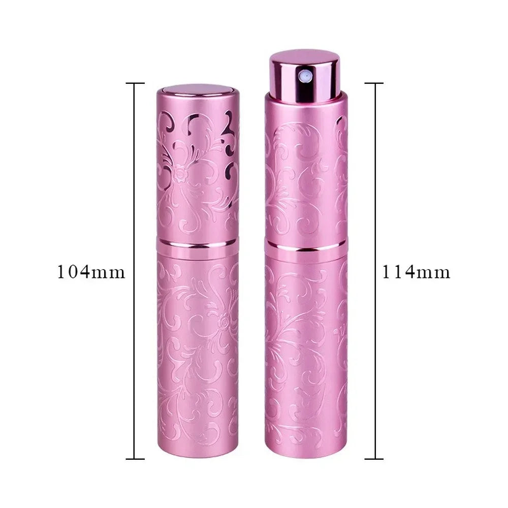 10ml Rattan Pattern Refillable Perfume Atomizer – Portable Aluminum Spray Bottle for Travel
