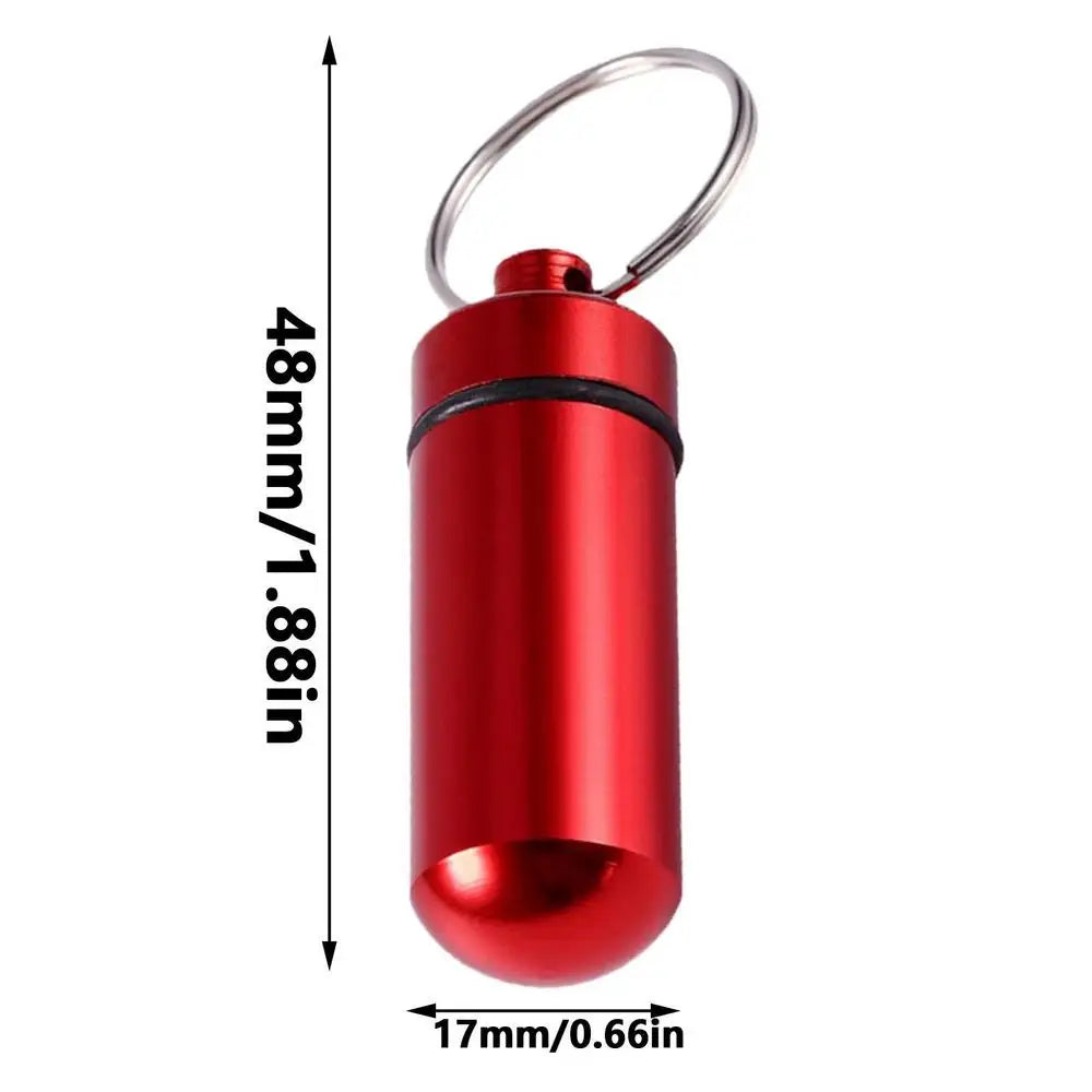 Mini Portable Metal Keychain Case – Pocket Pill Box, Earplug Holder, and Outdoor Geocaching Container