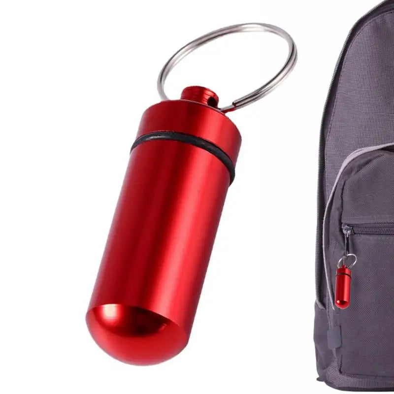 Mini Portable Metal Keychain Case – Pocket Pill Box, Earplug Holder, and Outdoor Geocaching Container