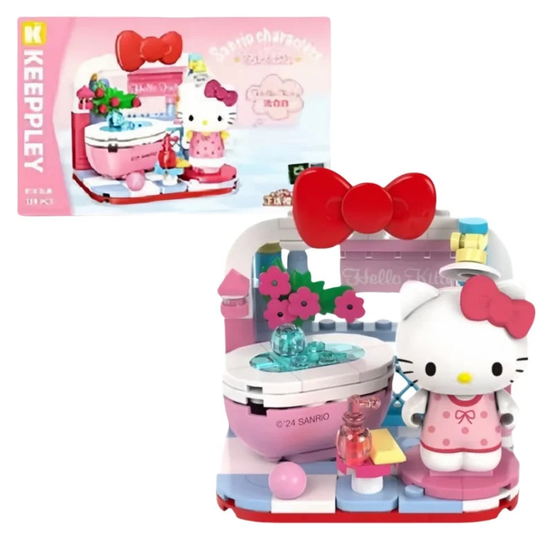 Sanrio DIY Assembly Model Building Block Toys Hello Kitty Kuromi My Melody Cinnamoroll Pochacco Cute Cartoon Doll Ornaments Toys