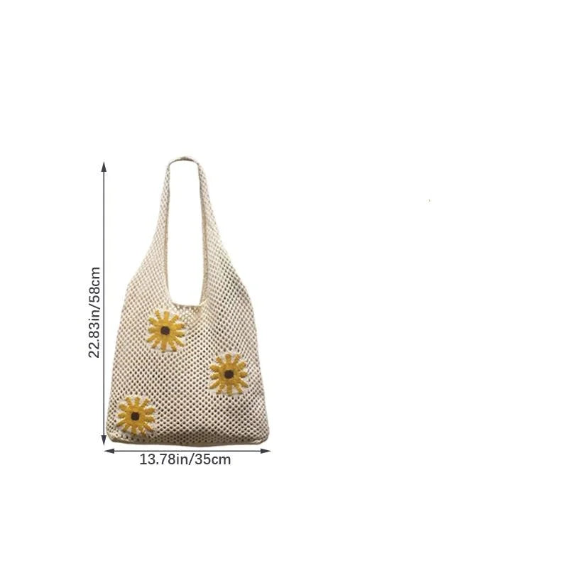 Woven Love Heart Knitted Shoulder Bag β Wool Tote for Women (Portable & Stylish | Daily Commuter & Student-Friendly)