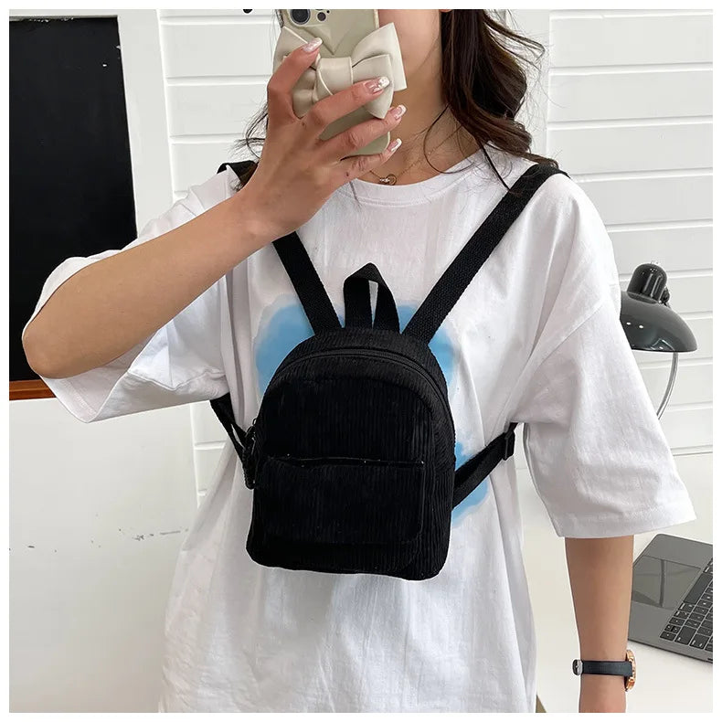 Retro Backpack Women's Backpack Fashion Small Bag Student Chest Bag Large Capacity Handbag Mom's Bag Fabric Shoulder Bag