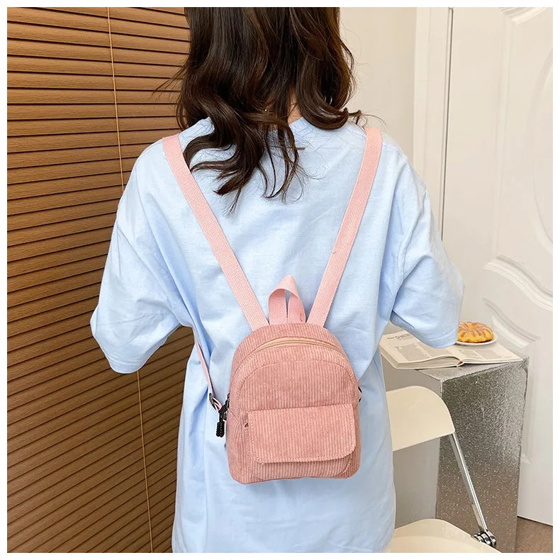 Retro Backpack Women's Backpack Fashion Small Bag Student Chest Bag Large Capacity Handbag Mom's Bag Fabric Shoulder Bag