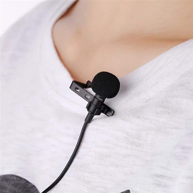 Mini Portable Microphone Condenser Clip-on Lapel Lavalier Mic usb c Wired Mikrofo/Microfon for Phone Laptop With headphone jack