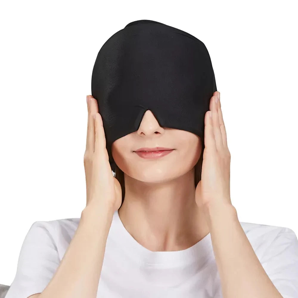 Hot & Cold Therapy Headache Relief Cap β Wearable Ice Hat for Migraine, Stress & Sinus Pain (Eye Mask + Head Massager Wrap)