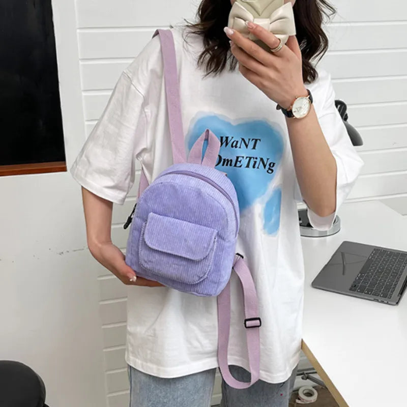Retro Backpack Women's Backpack Fashion Small Bag Student Chest Bag Large Capacity Handbag Mom's Bag Fabric Shoulder Bag