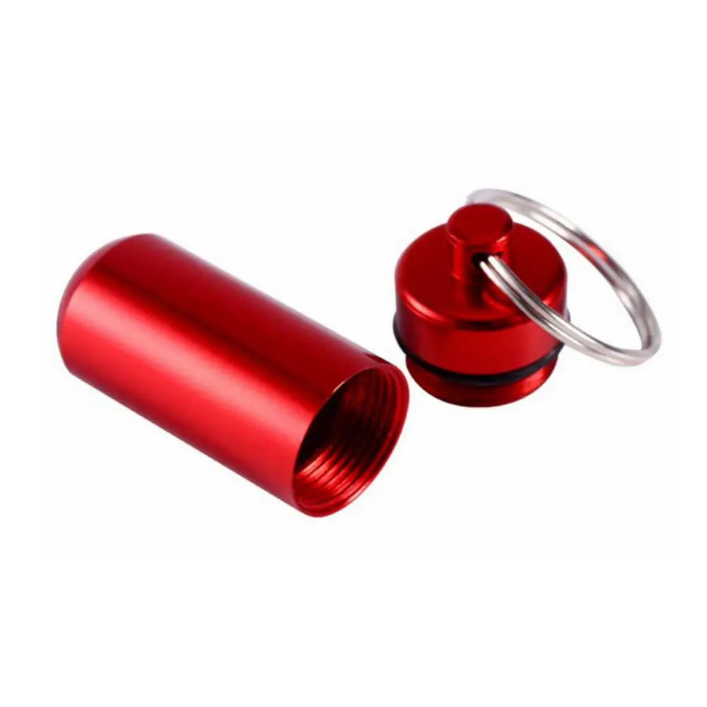 Mini Portable Metal Keychain Case – Pocket Pill Box, Earplug Holder, and Outdoor Geocaching Container