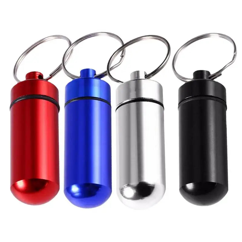 Mini Portable Metal Keychain Case – Pocket Pill Box, Earplug Holder, and Outdoor Geocaching Container