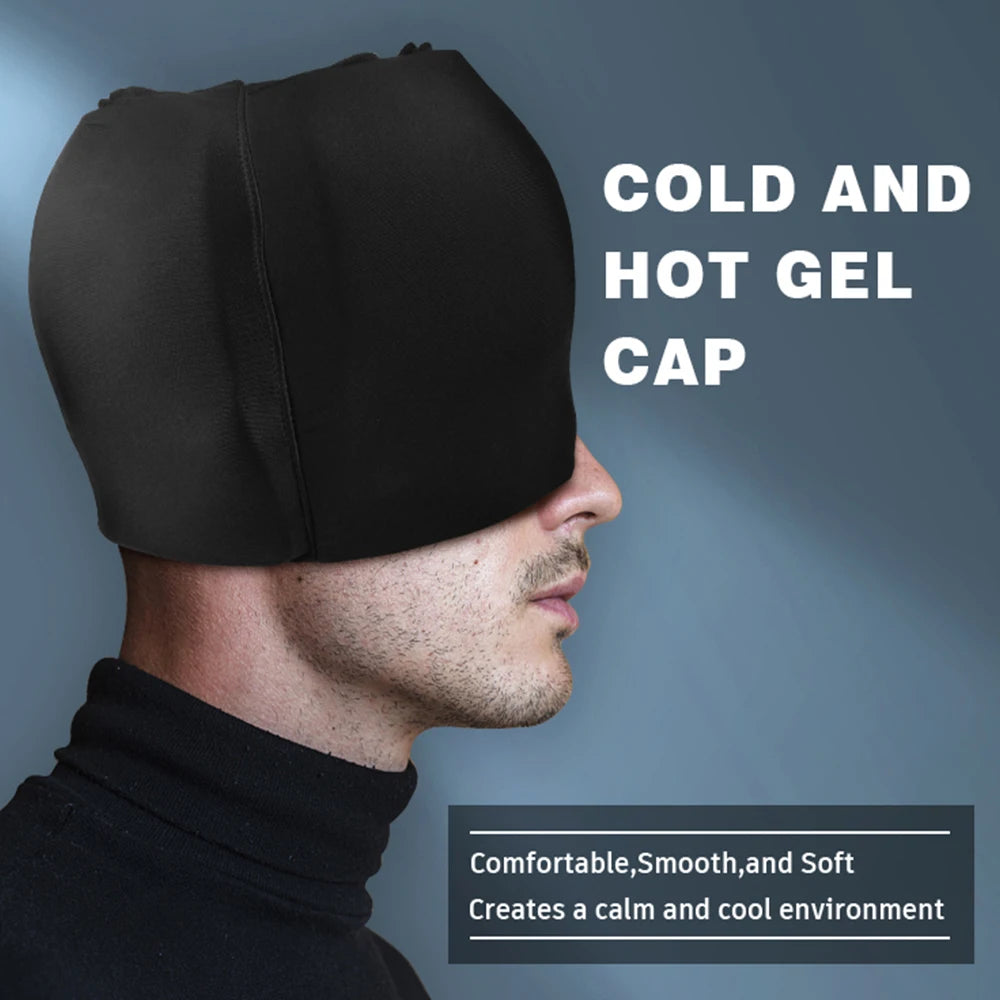 Hot & Cold Therapy Headache Relief Cap β Wearable Ice Hat for Migraine, Stress & Sinus Pain (Eye Mask + Head Massager Wrap)