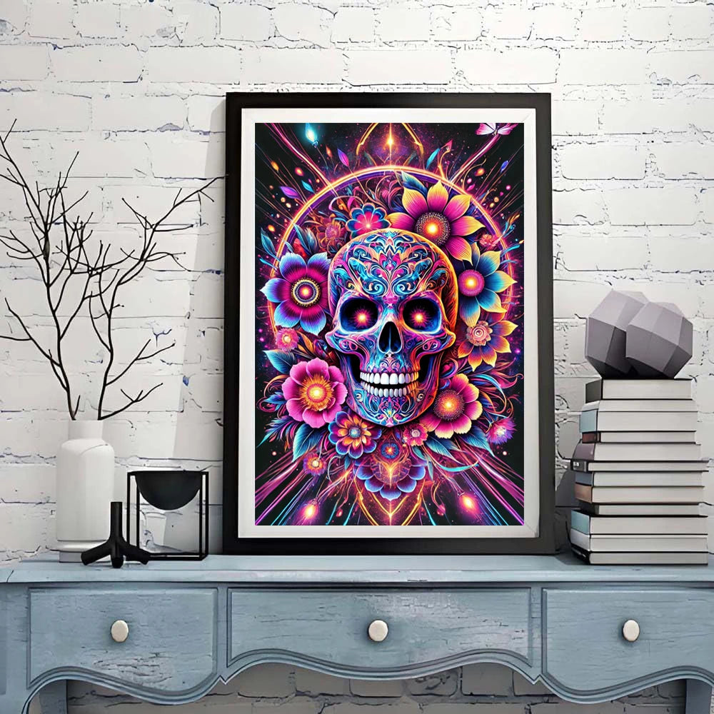 5D Gothic Skull Diamond Painting Kit β Full Round Drill DIY Mosaic Art for Home Decor