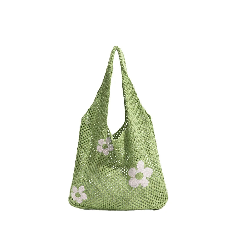 Woven Love Heart Knitted Shoulder Bag β Wool Tote for Women (Portable & Stylish | Daily Commuter & Student-Friendly)