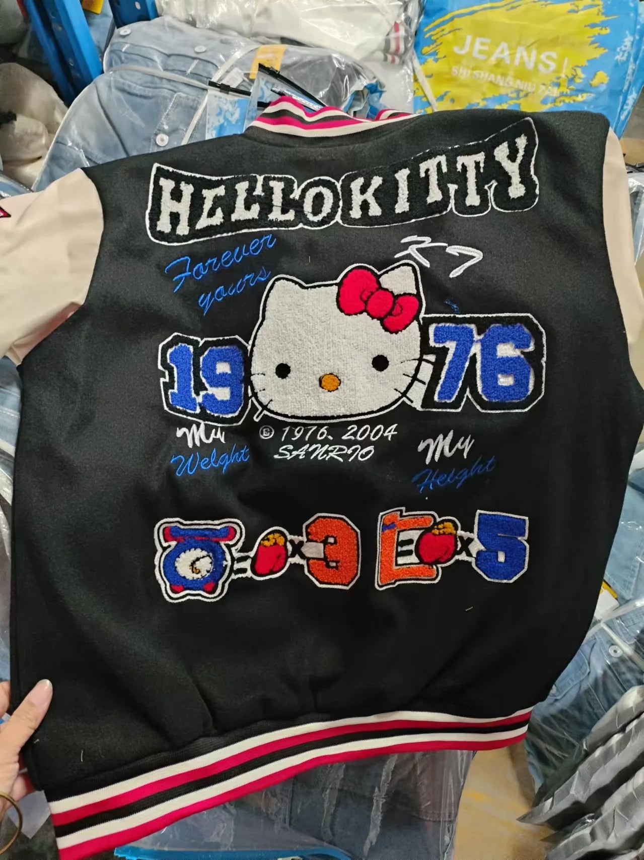 Hello Kitty Baseball Jacket Coat Hoodie Men Women Print Sport Baseball Uniforms Motorcycles Warm Coats Cardigan Tops Clothes Top