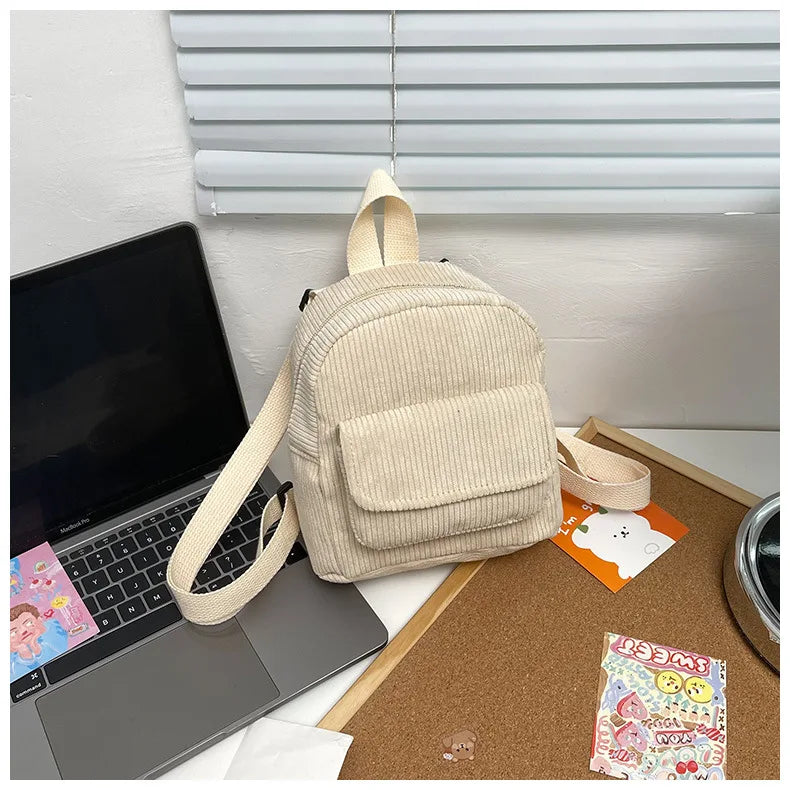 Retro Backpack Women's Backpack Fashion Small Bag Student Chest Bag Large Capacity Handbag Mom's Bag Fabric Shoulder Bag
