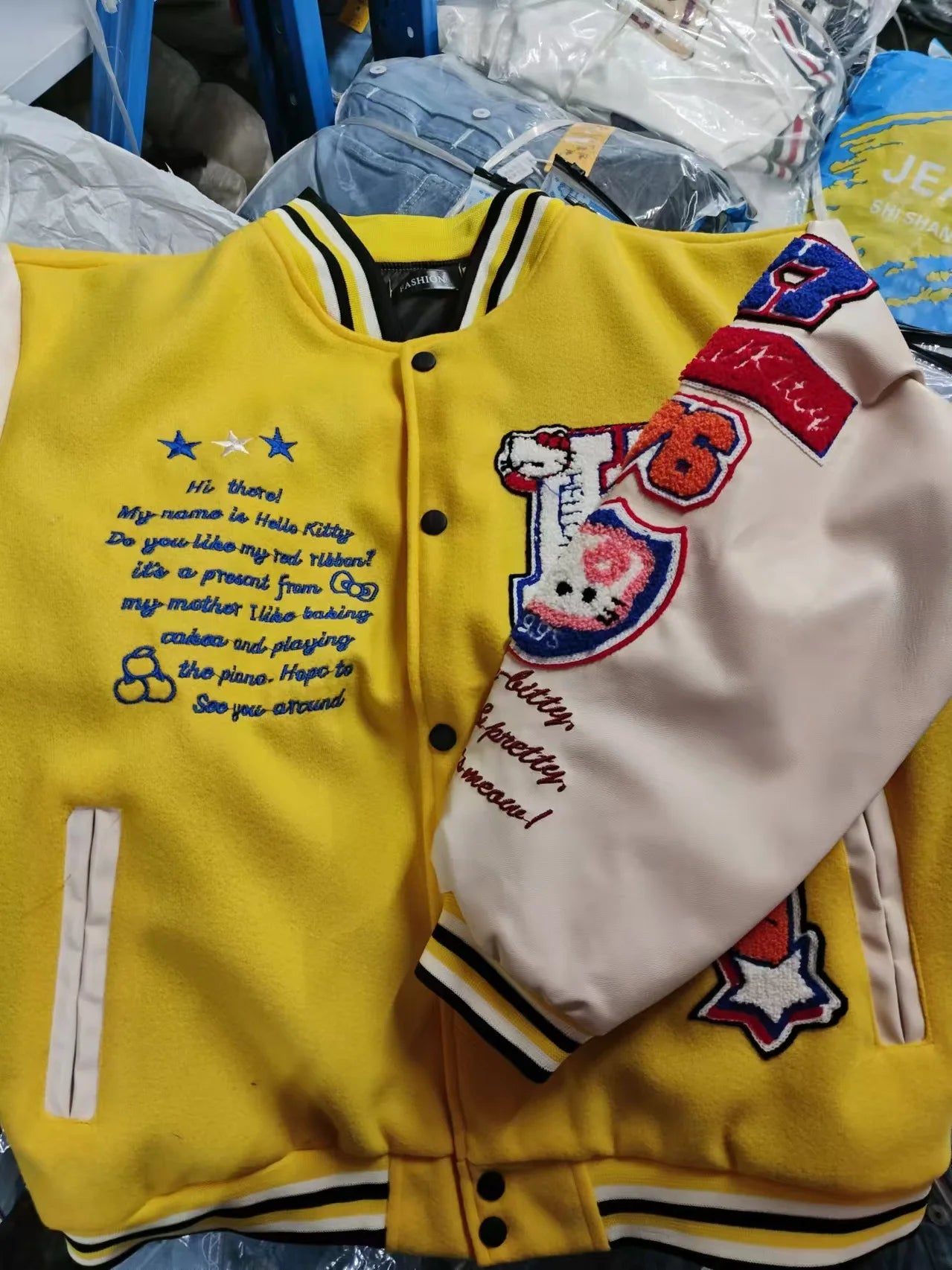 Hello Kitty Baseball Jacket Coat Hoodie Men Women Print Sport Baseball Uniforms Motorcycles Warm Coats Cardigan Tops Clothes Top