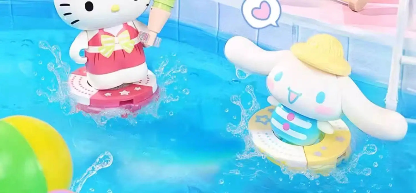 Keeppley New Sanrio Summer Party Theme Building Blocks Toys Hello Kitty My Melody Kuromi Cinnamoroll Pochacco Assembly Model Toy