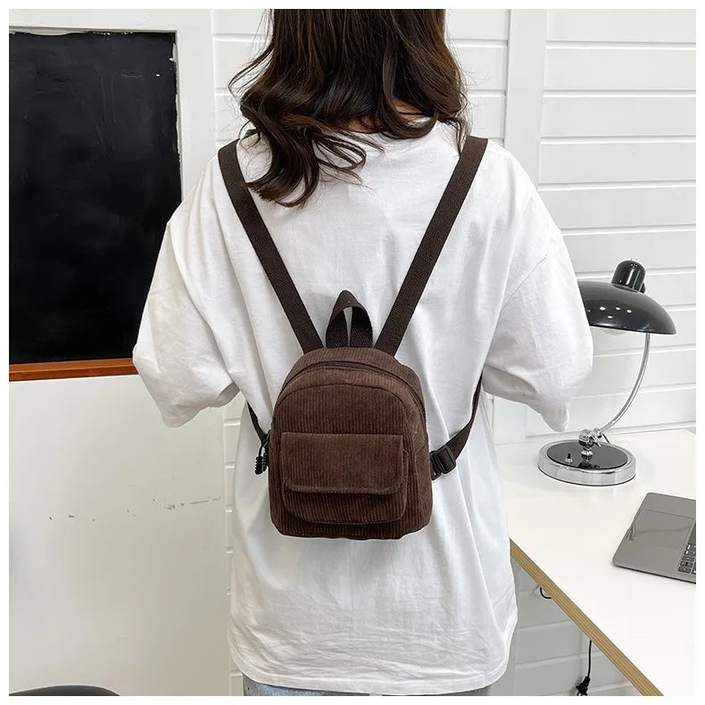 Retro Backpack Women's Backpack Fashion Small Bag Student Chest Bag Large Capacity Handbag Mom's Bag Fabric Shoulder Bag