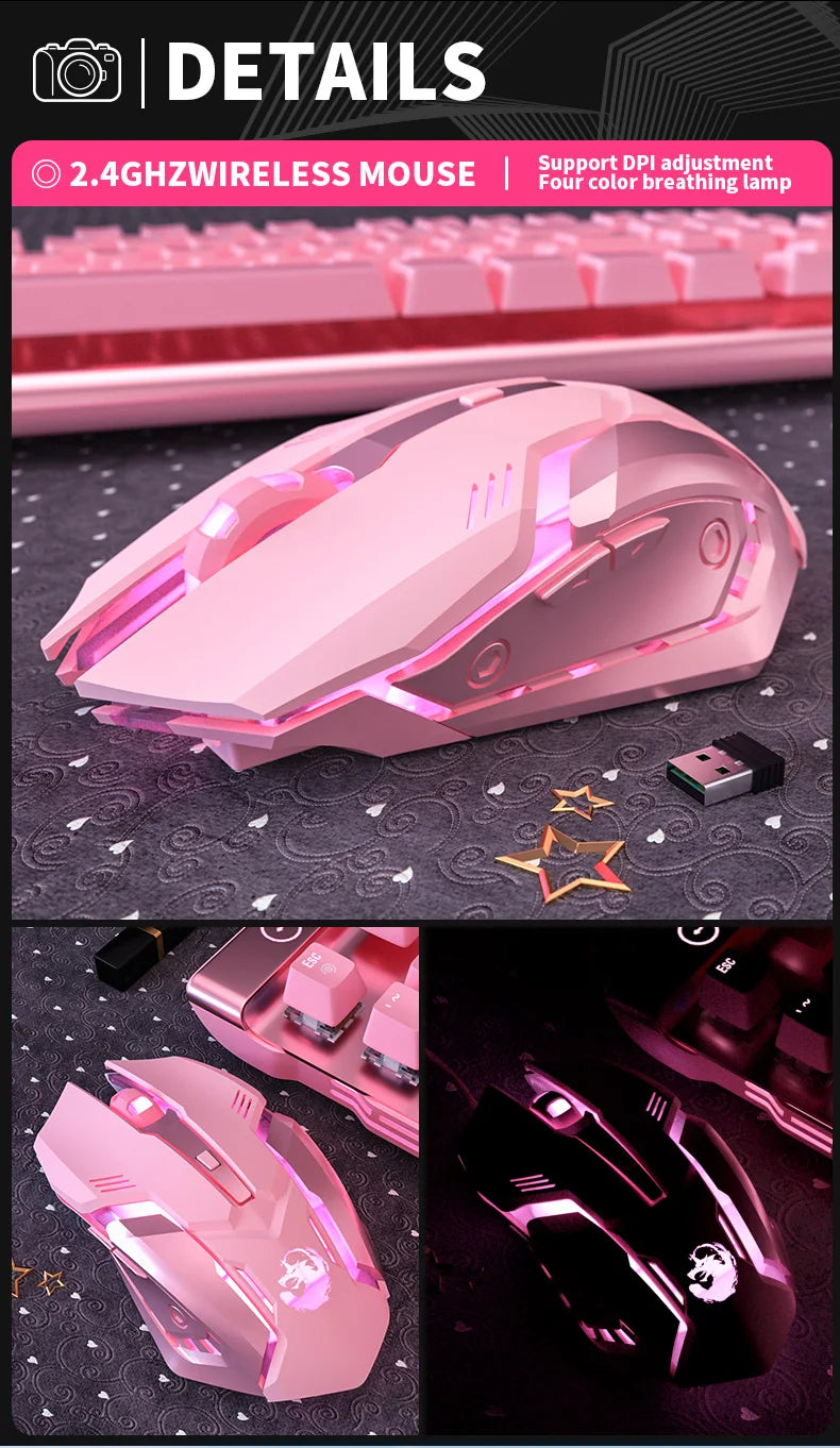 USB Wireless Gaming Mouse RGB Gamer Mouse 6 Buttons Mice Optical Office Computer Mouse For Desktop Laptop Ergonomic Mouse