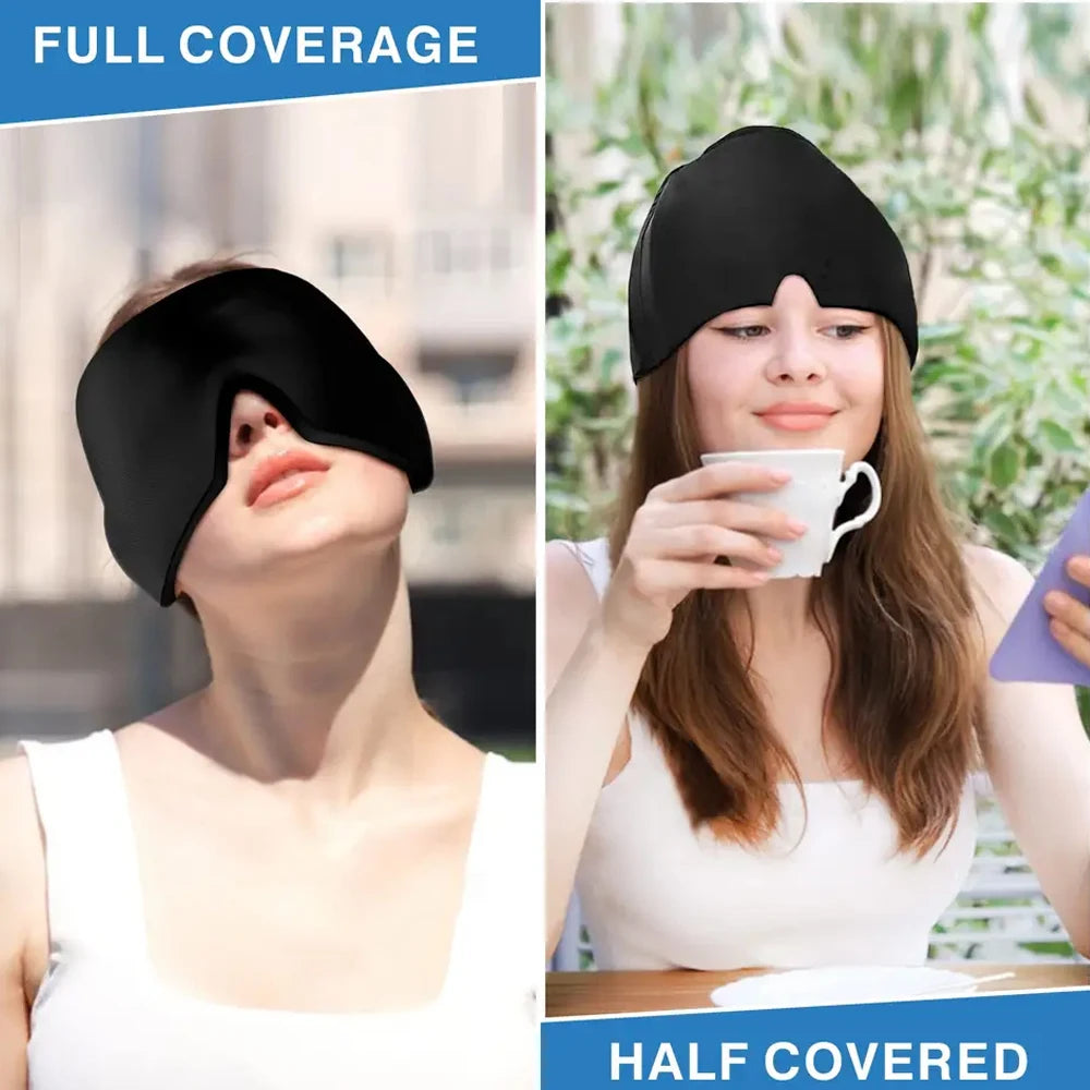 Hot & Cold Therapy Headache Relief Cap β Wearable Ice Hat for Migraine, Stress & Sinus Pain (Eye Mask + Head Massager Wrap)
