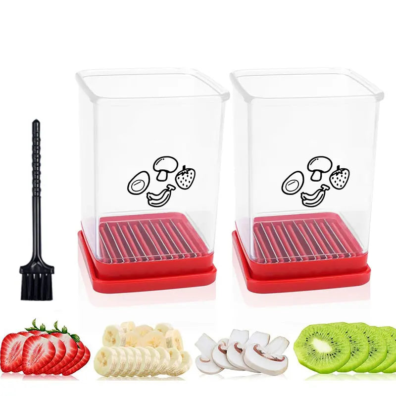 Fruit Speed Cup Slicer – 2-in-1 Push Plate Cutter for Strawberries, Bananas & Eggs (Quick Salad Prep | Compact Kitchen Gadget)