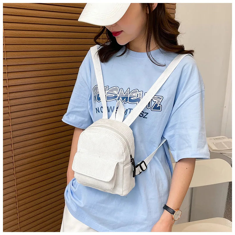 Retro Backpack Women's Backpack Fashion Small Bag Student Chest Bag Large Capacity Handbag Mom's Bag Fabric Shoulder Bag