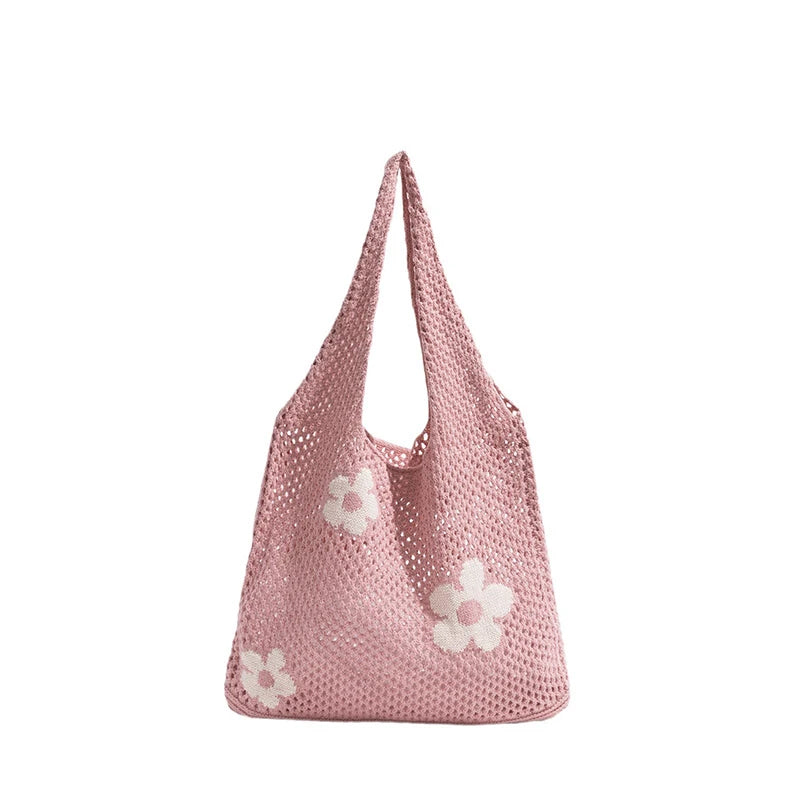 Woven Love Heart Knitted Shoulder Bag β Wool Tote for Women (Portable & Stylish | Daily Commuter & Student-Friendly)