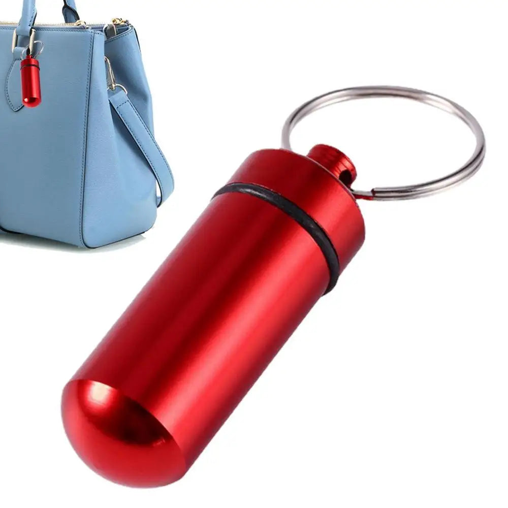Mini Portable Metal Keychain Case – Pocket Pill Box, Earplug Holder, and Outdoor Geocaching Container