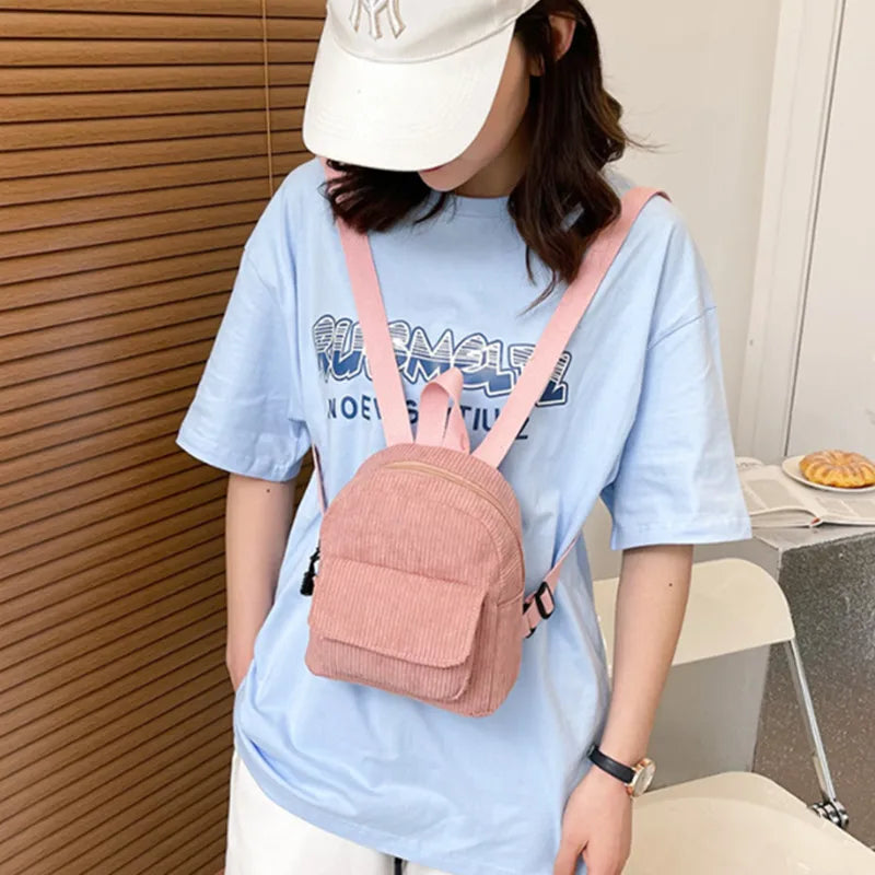 Retro Backpack Women's Backpack Fashion Small Bag Student Chest Bag Large Capacity Handbag Mom's Bag Fabric Shoulder Bag