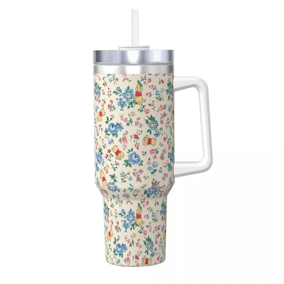 Winnie the Pooh Stainless Steel Tumbler β 40oz Leak-Proof Mug with Straw & Handle (Hot & Cold Drinks | Beach & Travel Ready)