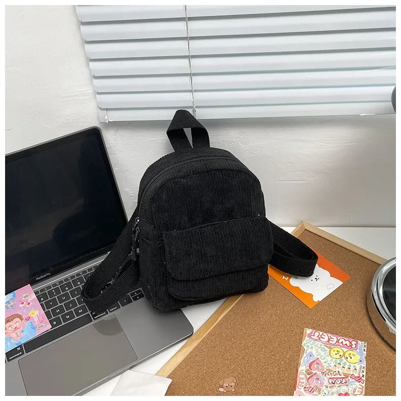 Retro Backpack Women's Backpack Fashion Small Bag Student Chest Bag Large Capacity Handbag Mom's Bag Fabric Shoulder Bag