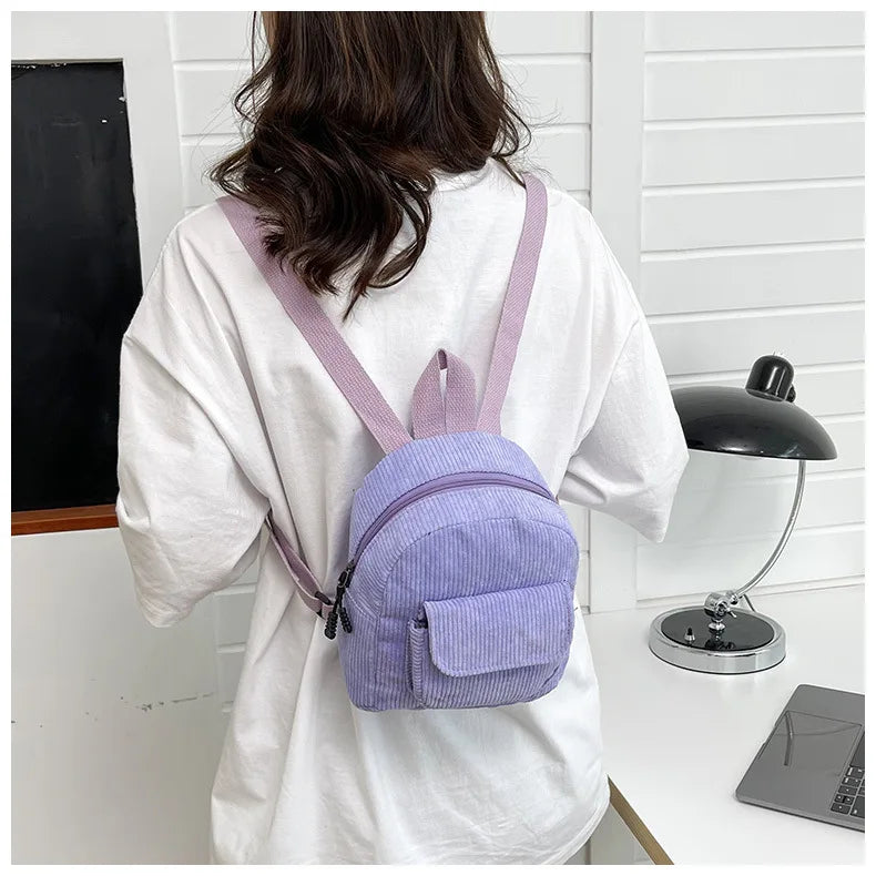 Retro Backpack Women's Backpack Fashion Small Bag Student Chest Bag Large Capacity Handbag Mom's Bag Fabric Shoulder Bag