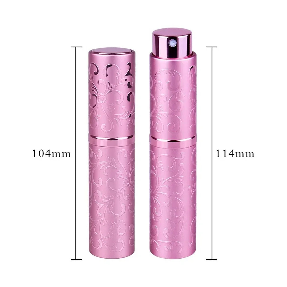 10ml Rattan Pattern Refillable Perfume Atomizer – Portable Aluminum Spray Bottle for Travel