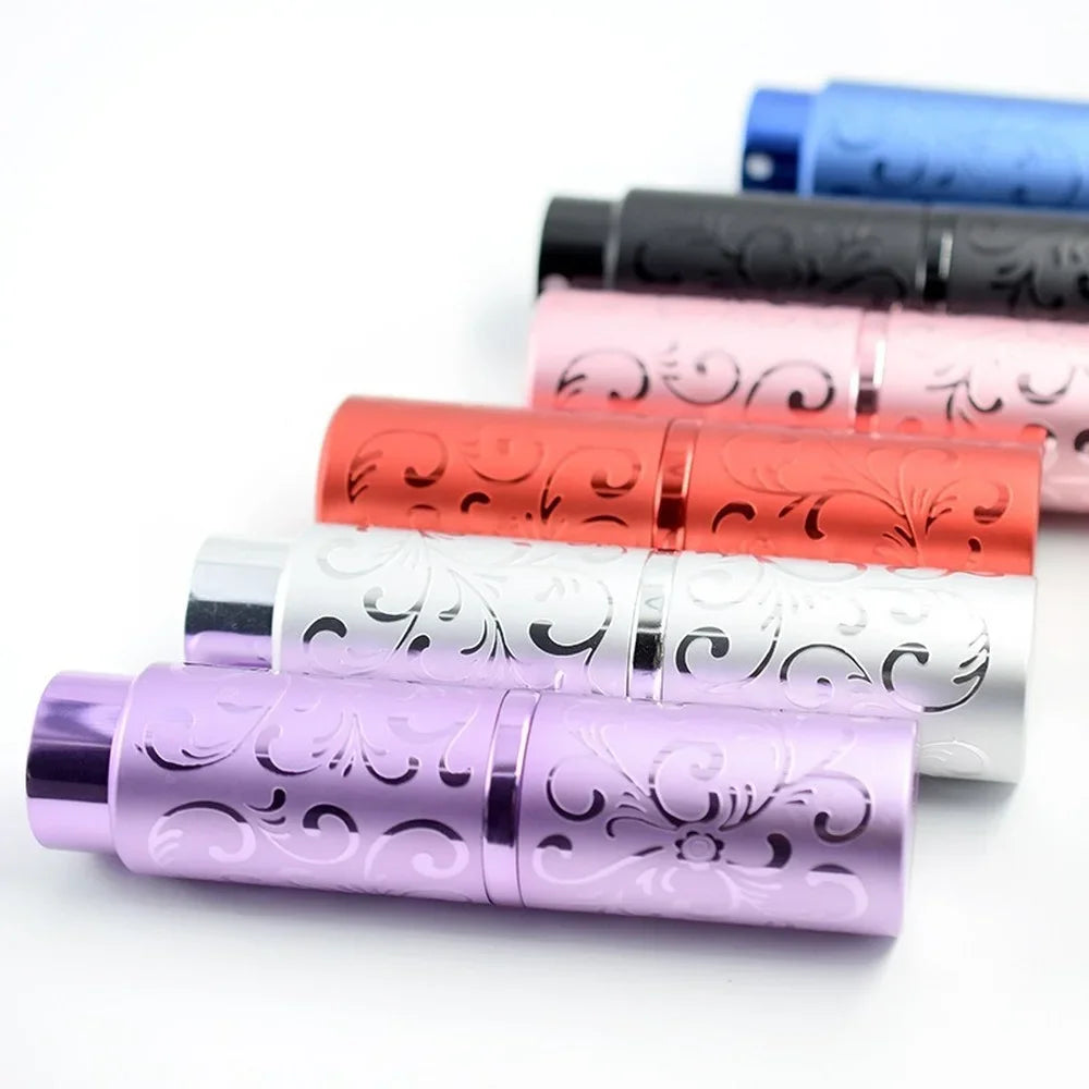 10ml Rattan Pattern Refillable Perfume Atomizer – Portable Aluminum Spray Bottle for Travel