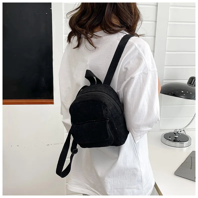 Retro Backpack Women's Backpack Fashion Small Bag Student Chest Bag Large Capacity Handbag Mom's Bag Fabric Shoulder Bag