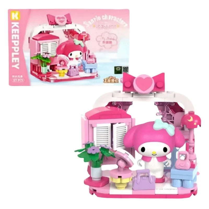 Sanrio DIY Assembly Model Building Block Toys Hello Kitty Kuromi My Melody Cinnamoroll Pochacco Cute Cartoon Doll Ornaments Toys