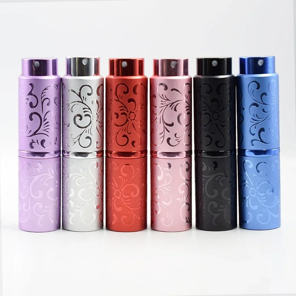 10ml Rattan Pattern Refillable Perfume Atomizer – Portable Aluminum Spray Bottle for Travel